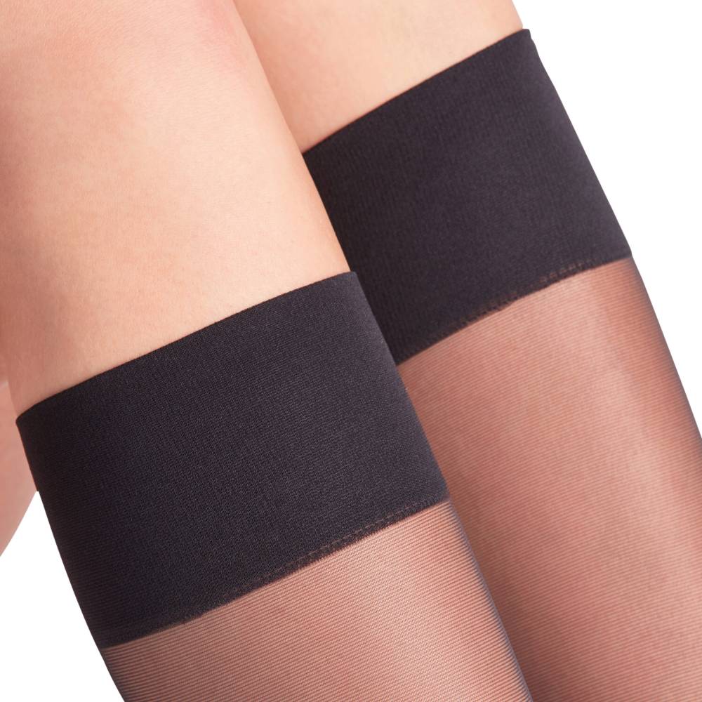 Falke Pure Matt Knästrumpor Dam Nylon 20 den Svart 1-pack