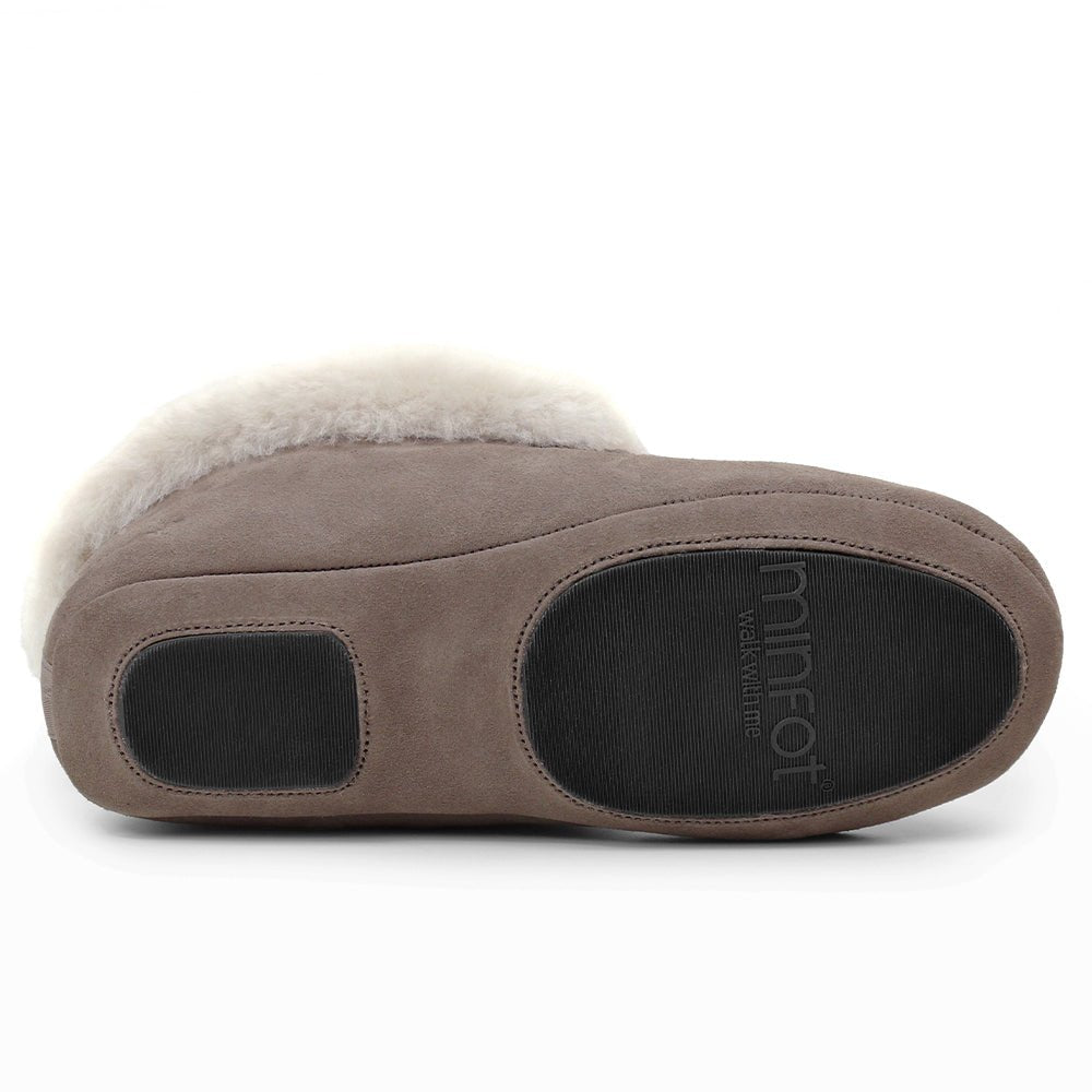 Minfot Fårskinnstofflor Hemse med sula Taupe