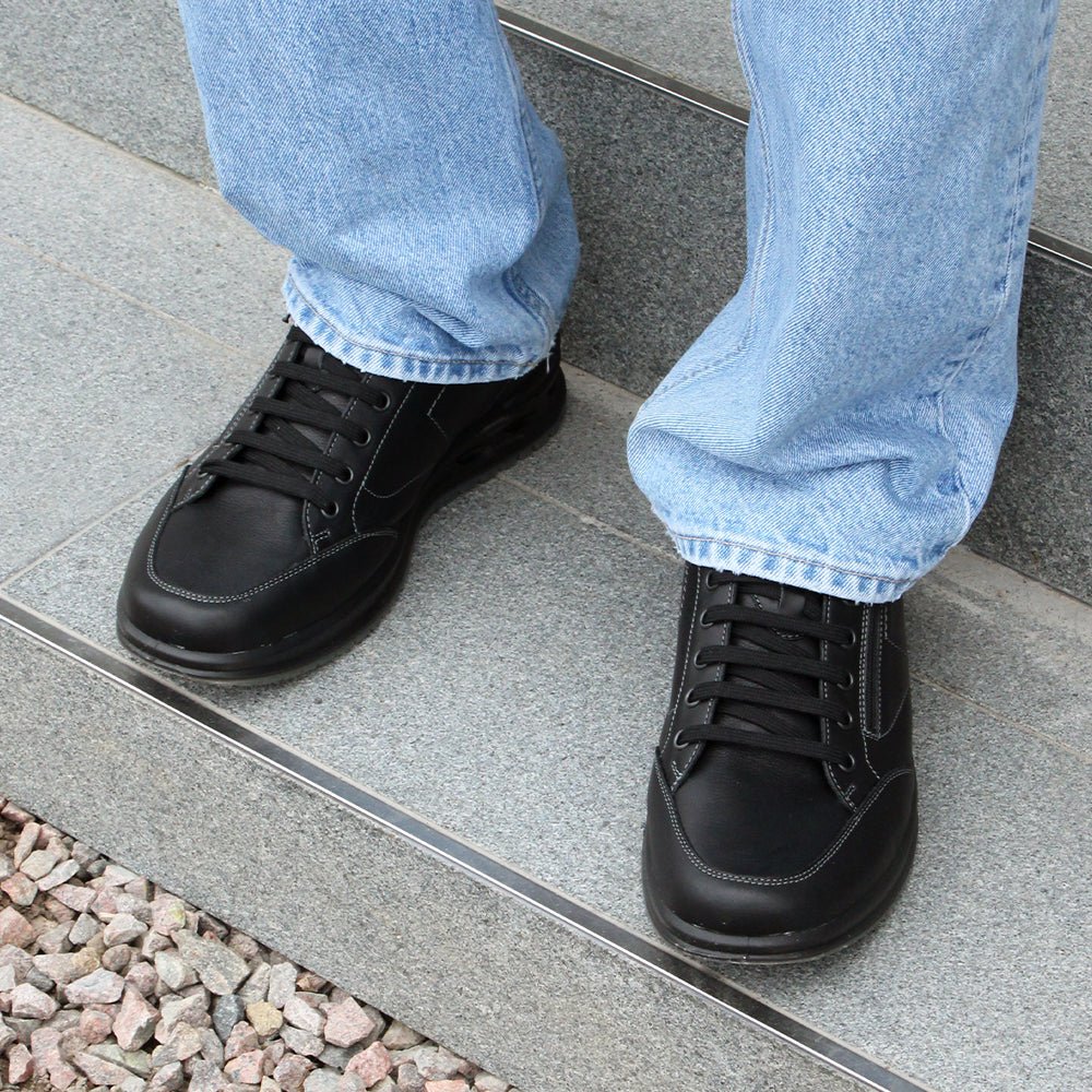 Minfot Axe Herrskor Zip Vattenavvisande TEX Skinn Svart