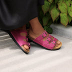 Minfot Sandaler Bio Skinn Fuxia