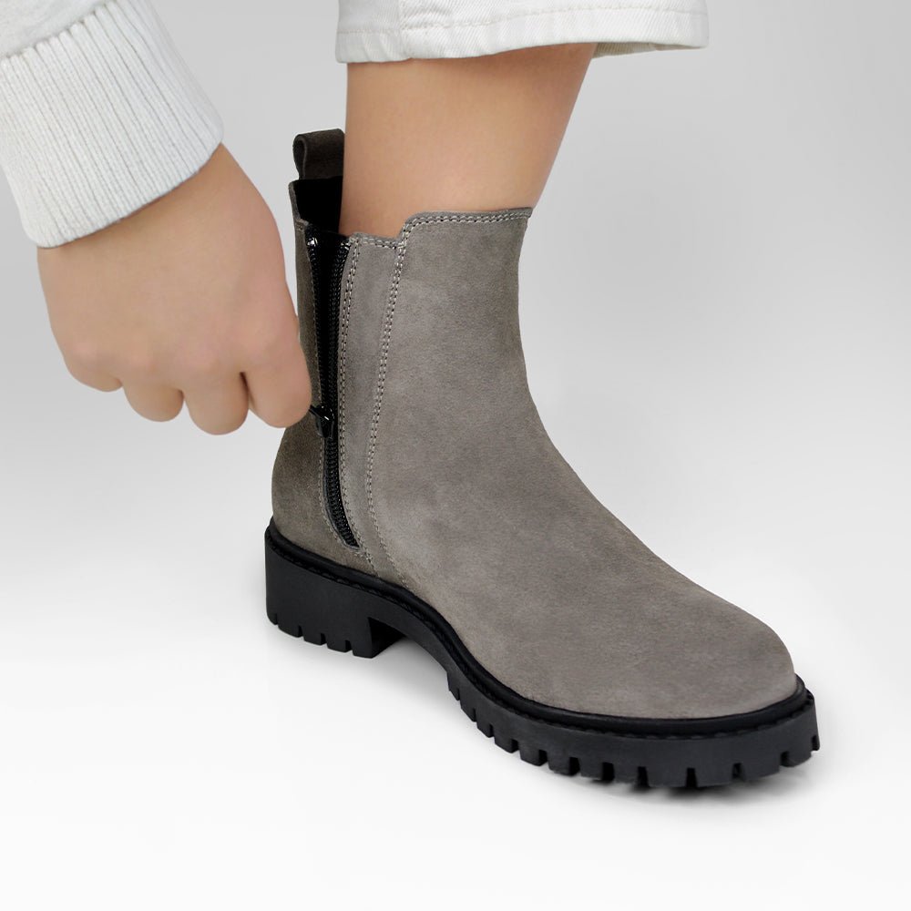 Minfot Ribe Chelsea Boots Zip Mocka Taupe