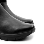 Minfot Zon Chelsea-bootsit vetoketjulla Stretch Nahka Musta Leopardi