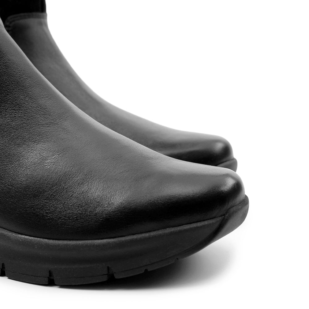 Minfot Zon Chelsea Boots med zip Stretch Läder Svart Leopard