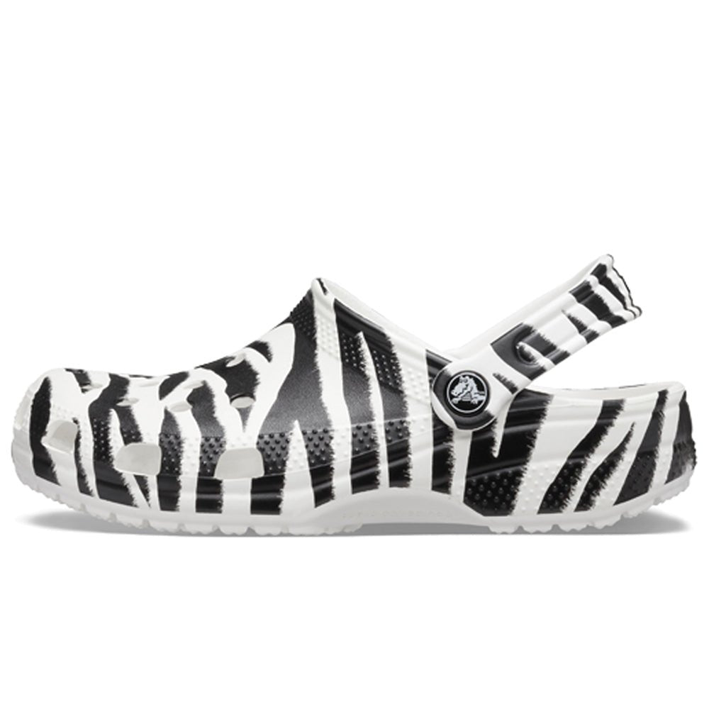 Crocs Classic Clog Animal Print White Zebra