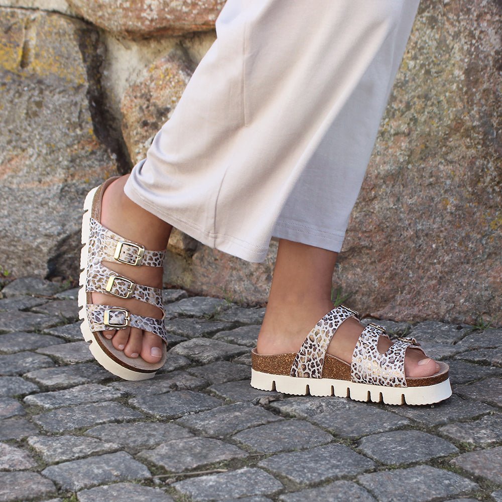 Minfot Upstep Lux Sandaler Dam Leopard Beige