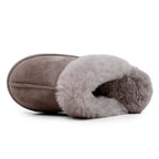 Minfot Fårskinnstofflor Slip-on Duved med sula Stone