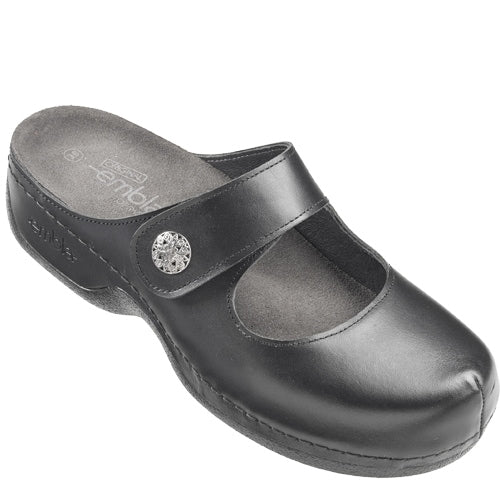 Embla Hälsoskor Tofflor Majken Ergoflex Svart Läder
