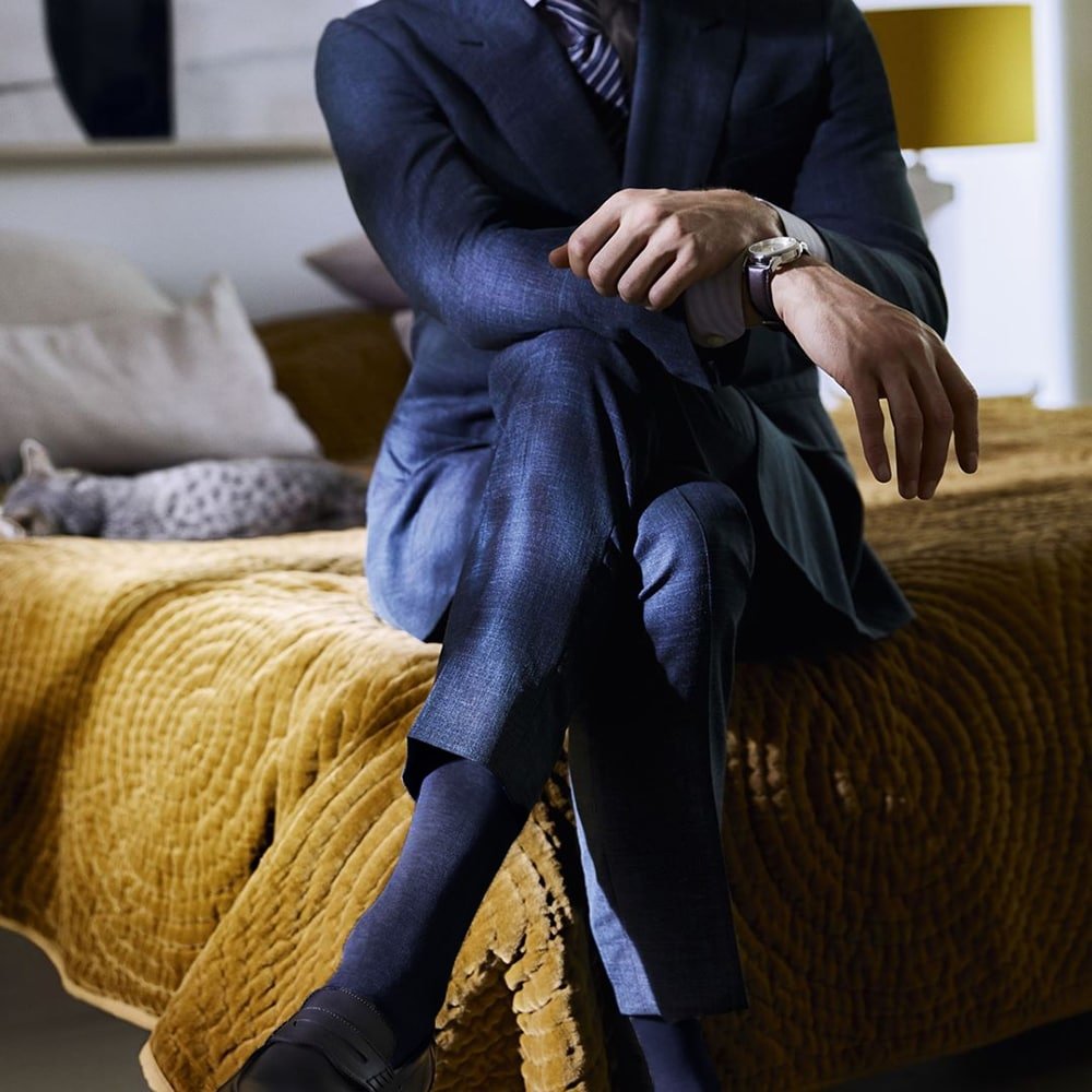 Falke Airport Strumpor Herr Merinoull Marinblå 1-pack