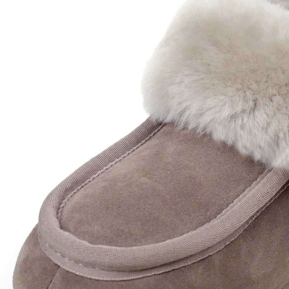 Minfot Fårskinnstofflor Hemse med sula Taupe