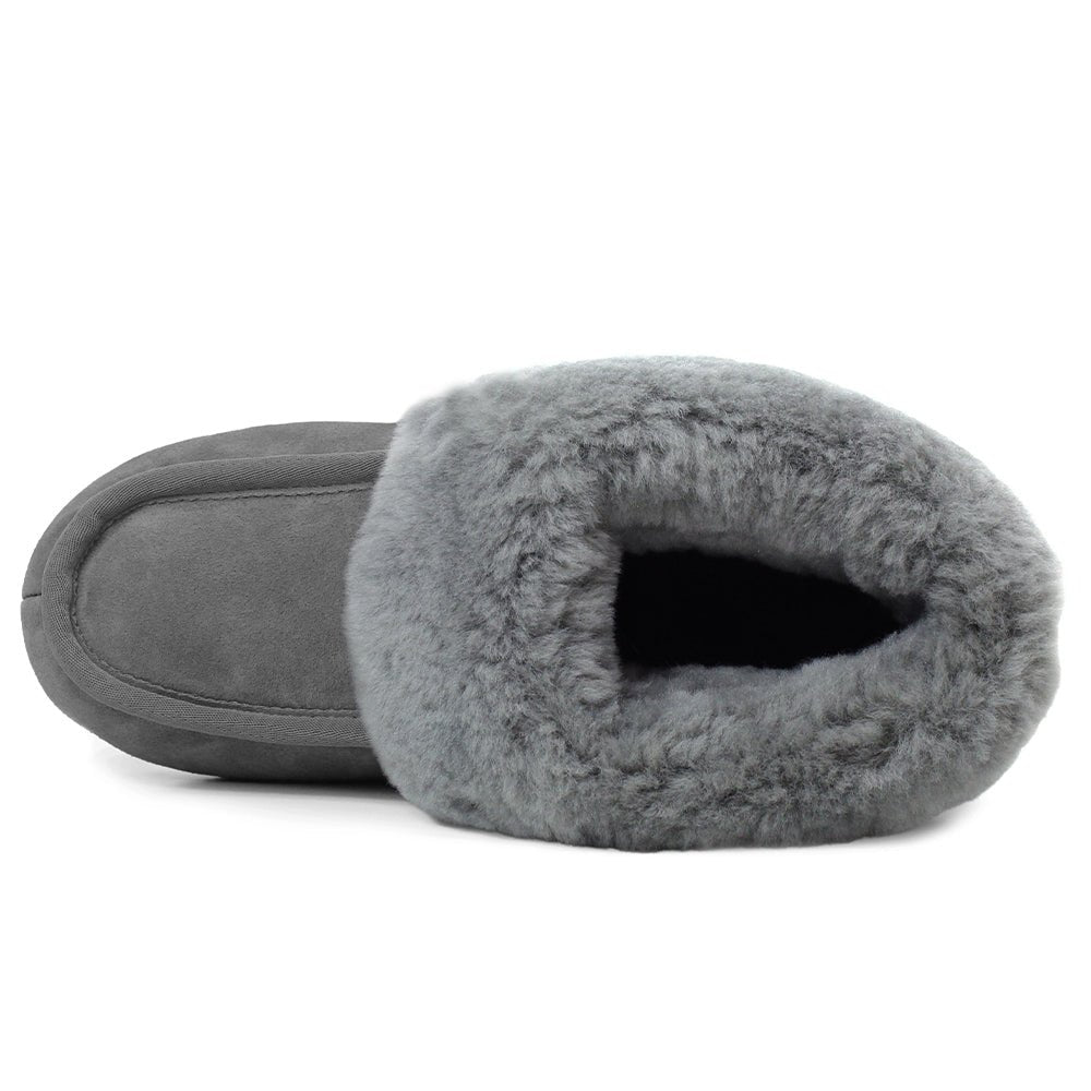 Minfot Fårskinnstofflor Hemse med sula Grafit Grå