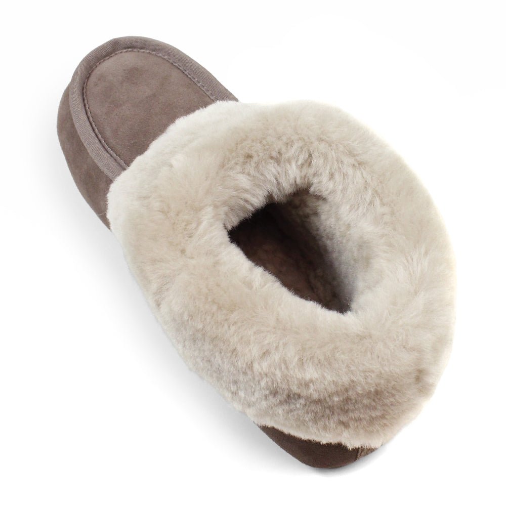 Minfot Fårskinnstofflor Sunne Taupe Mocka