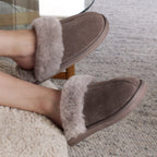 Minfot Fårskinnstofflor Slip-on Duved med sula Stone