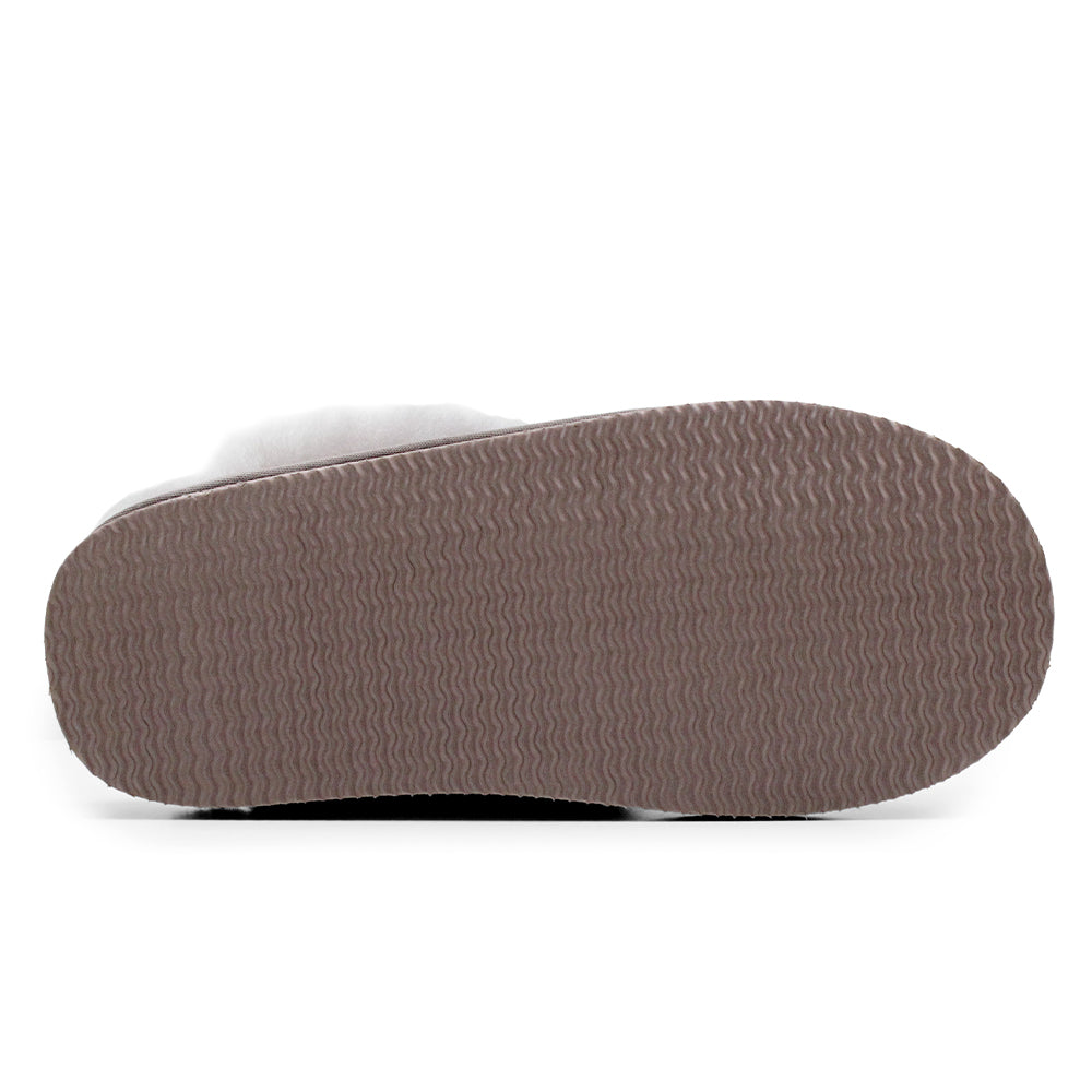 Minfot Fårskinnstofflor Slip-on Duved med sula Stone
