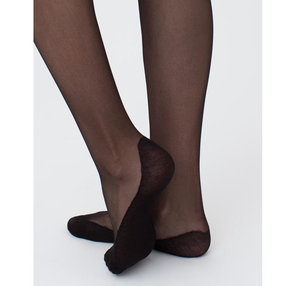 Giulia Footies Nylonstrumpbyxor fot i bomull 20 den Svart