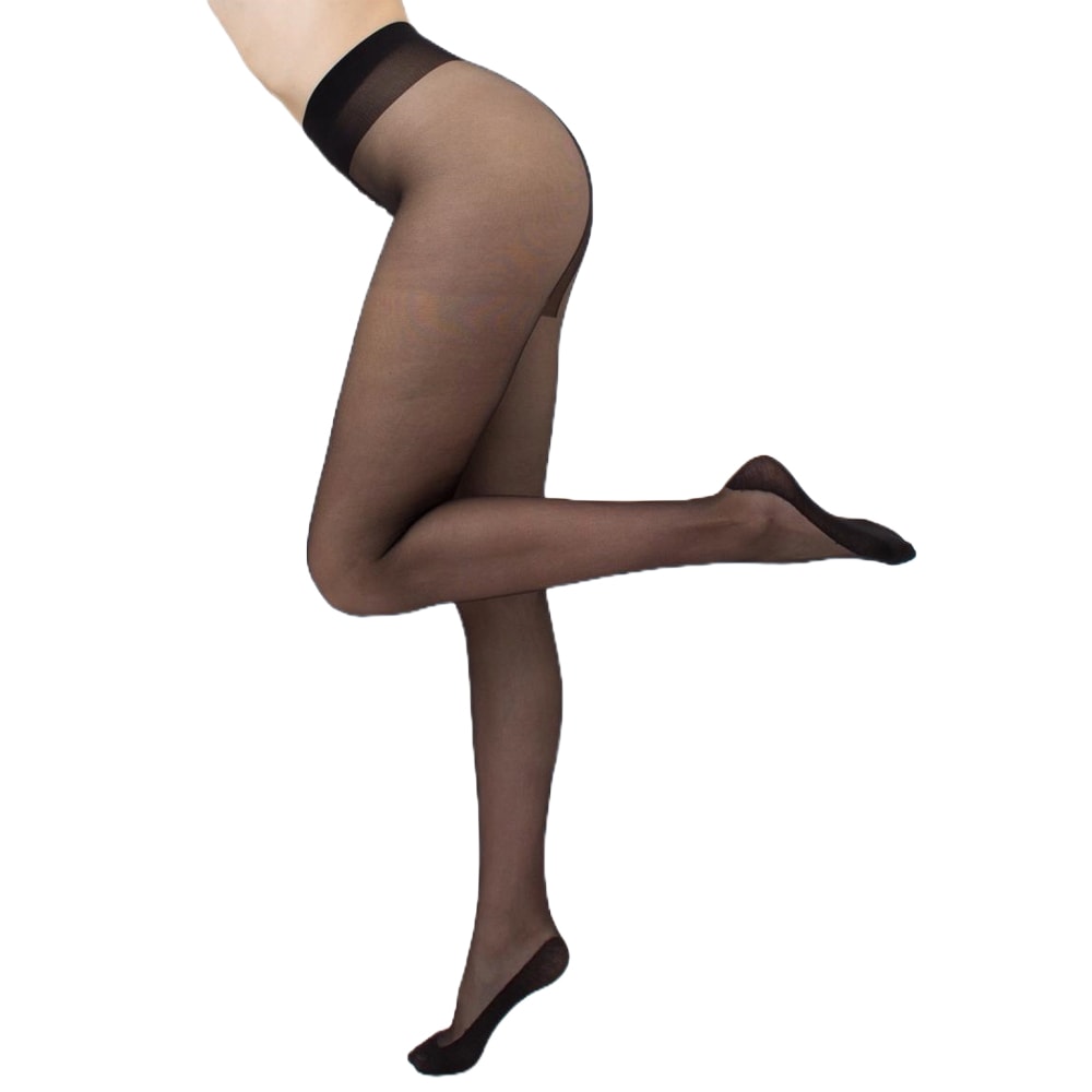 Giulia Footies Nylonstrumpbyxor fot i bomull 20 den Svart