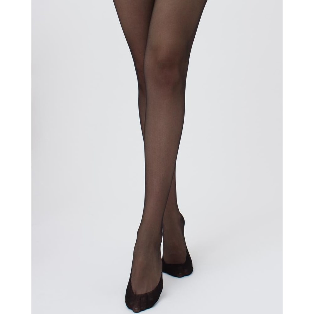 Giulia Footies Nylonstrumpbyxor fot i bomull 20 den Svart