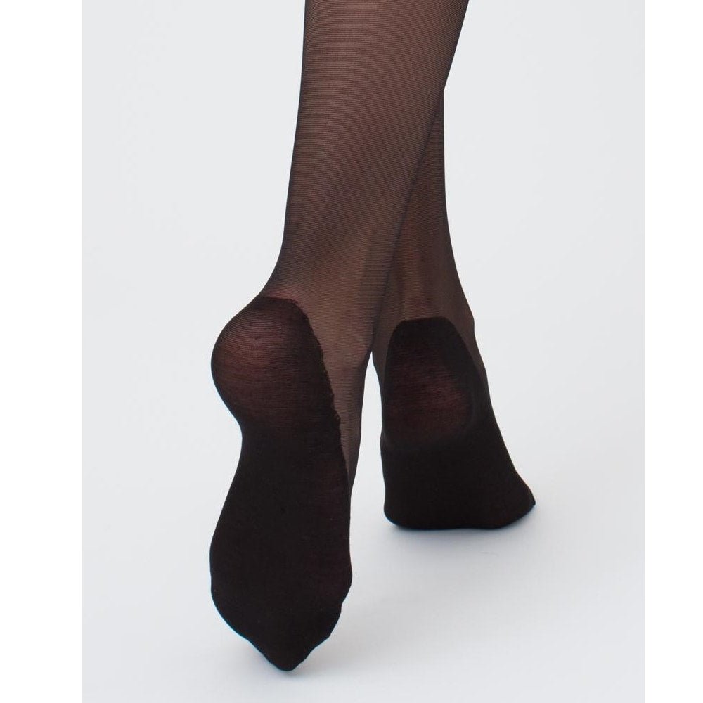 Giulia Footies Nylonstrumpbyxor fot i bomull 20 den Svart