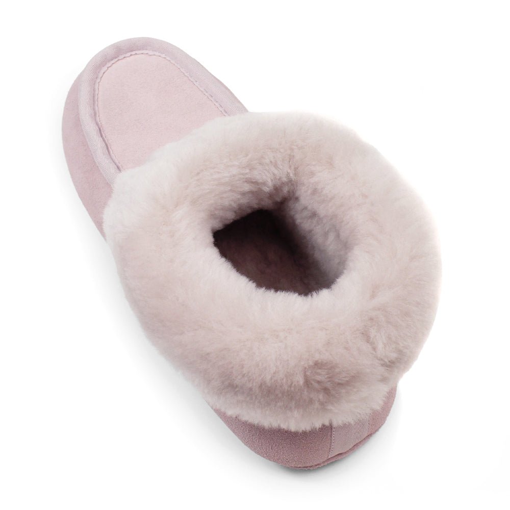 Minfot Fårskinnstofflor Hemse med sula Rose