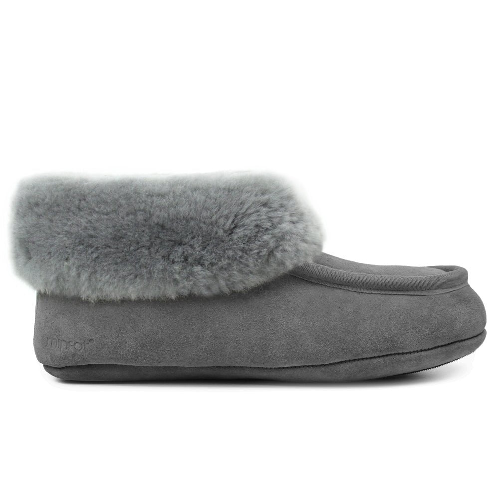 Minfot Fårskinnstofflor Hemse med sula Grafit Grå