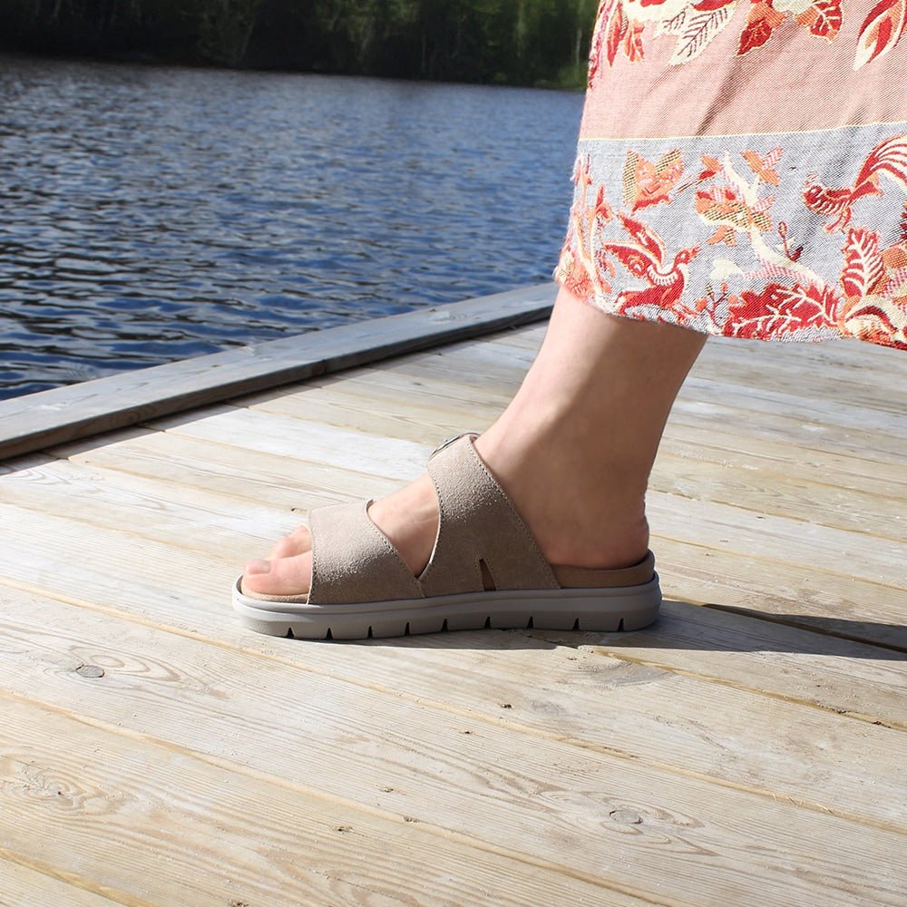 Minfot Abby Sandaler Dam Kardborre Taupe