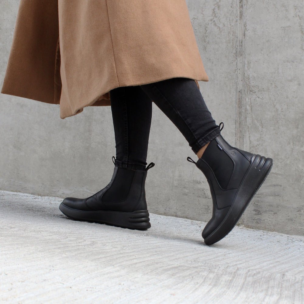 Minfot Ami Chelsea Boots Dam Vattenavvisande TEX Skinn Svart