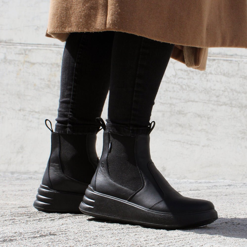 Minfot Ami Chelsea Boots Dam Vattenavvisande TEX Skinn Svart