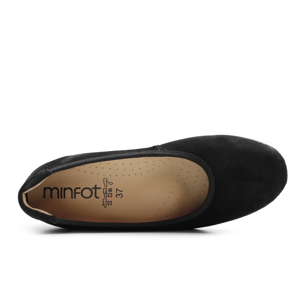 Minfot Ballerinaskor Joyce Dam Stretch Nubuck Svart