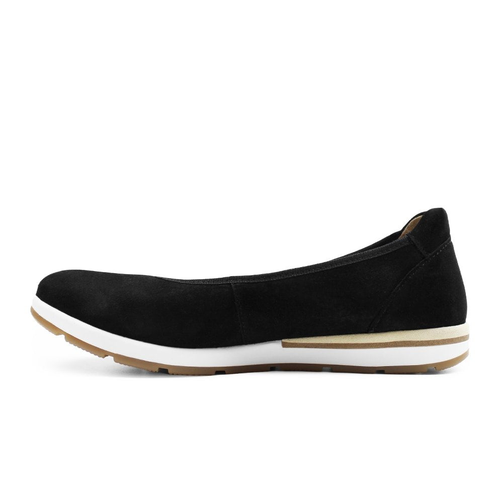 Minfot Ballerinaskor Joyce Dam Stretch Nubuck Svart
