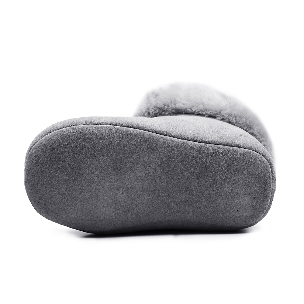 Minfot Fårskinnstofflor Barn Hven Grå