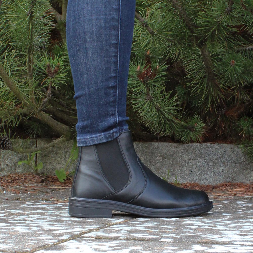 Minfot Bou Chelsea Boots med zip Stretch Läder Svart