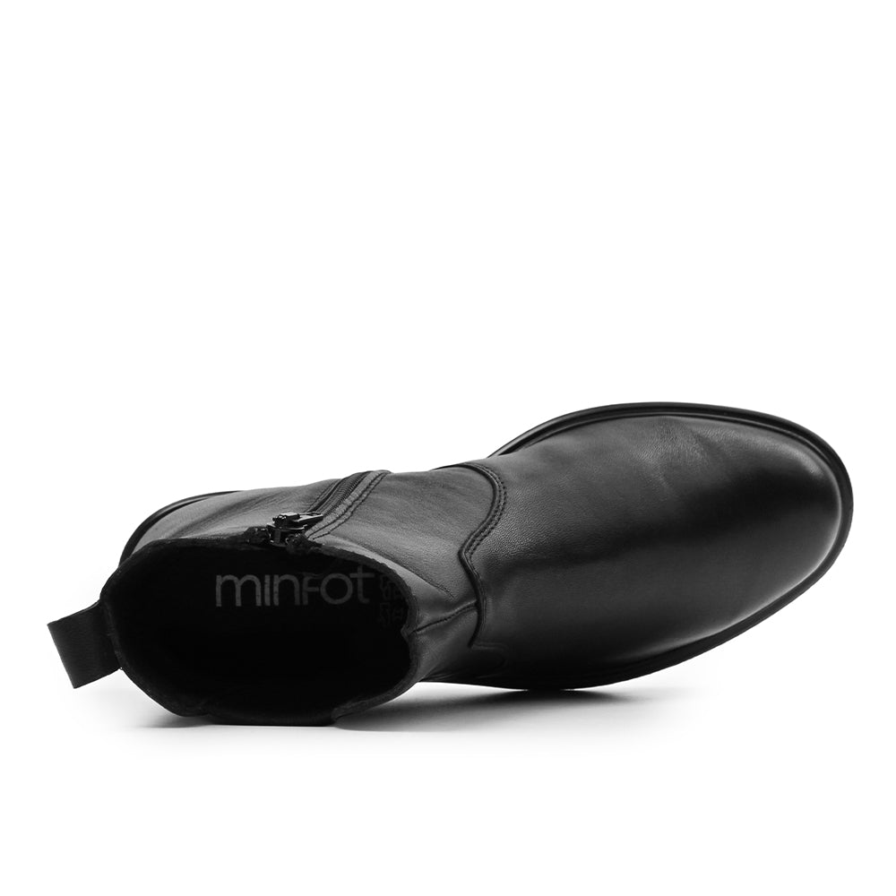 Minfot Bou Chelsea Boots med zip Stretch Läder Svart