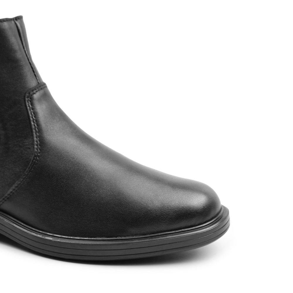 Minfot Bou Chelsea Boots med zip Stretch Läder Svart