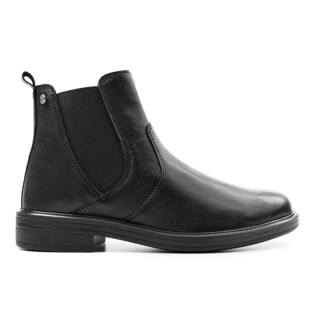 Minfot Bou Chelsea Boots med zip Stretch Läder Svart