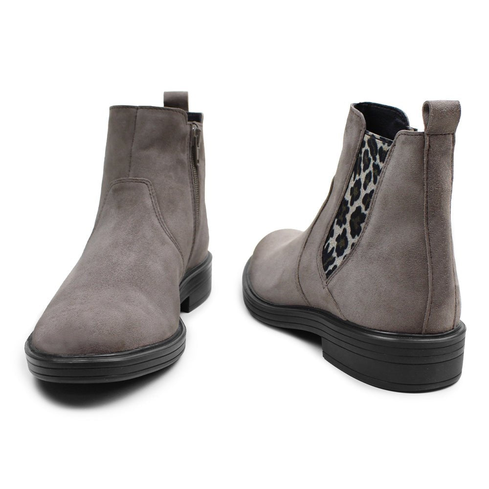 Minfot Bou Chelsea Boots Dam Stretch Nubuck Stone Leopard