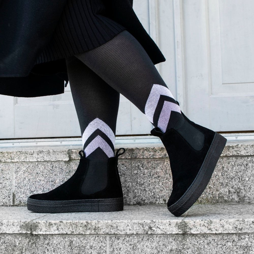 Minfot Chelsea Boots Visby Dam Mocka Svart