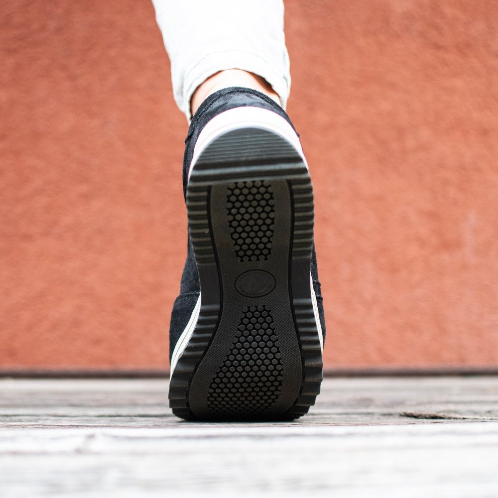 Minfot Cloe Sneaker Dam Dragkedja Mocka Svart
