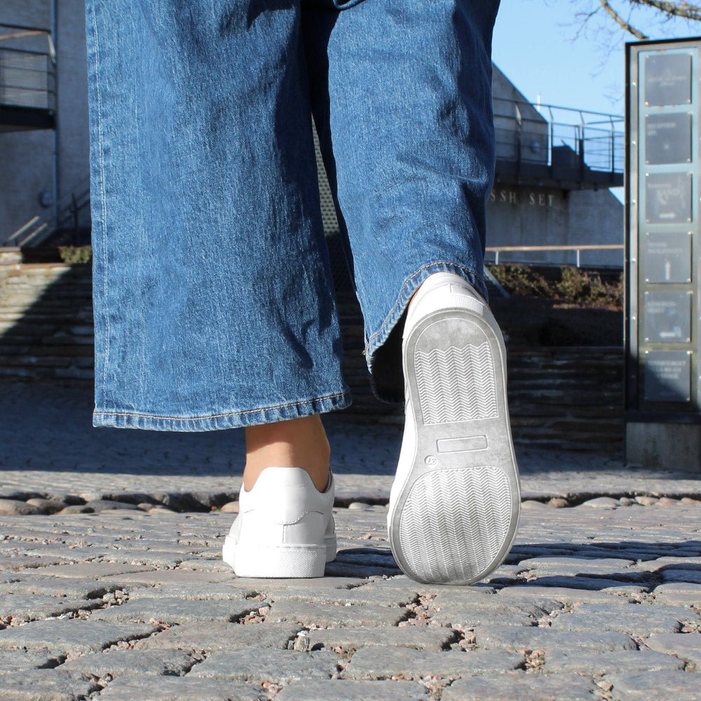Minfot Comfort Sneakers Dam Skinn Vit