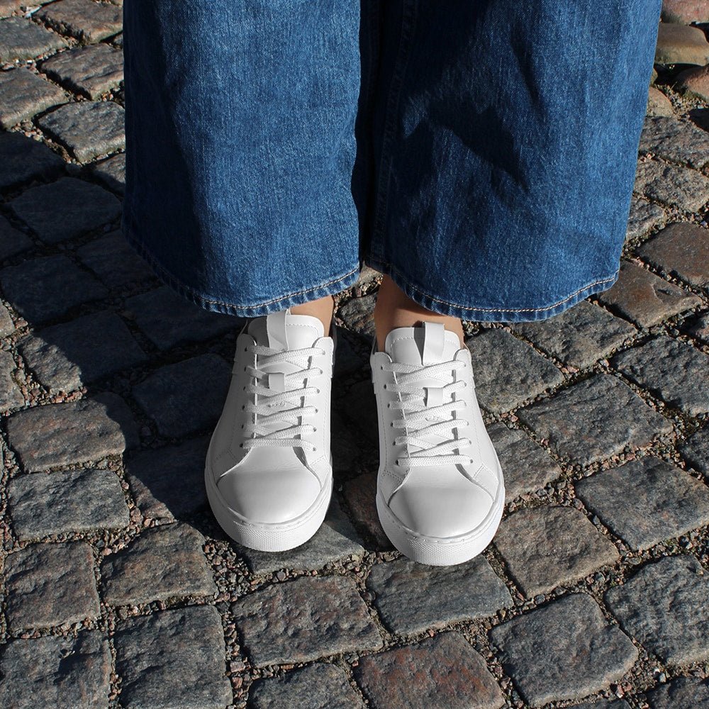 Minfot Comfort Sneakers Dam Skinn Vit