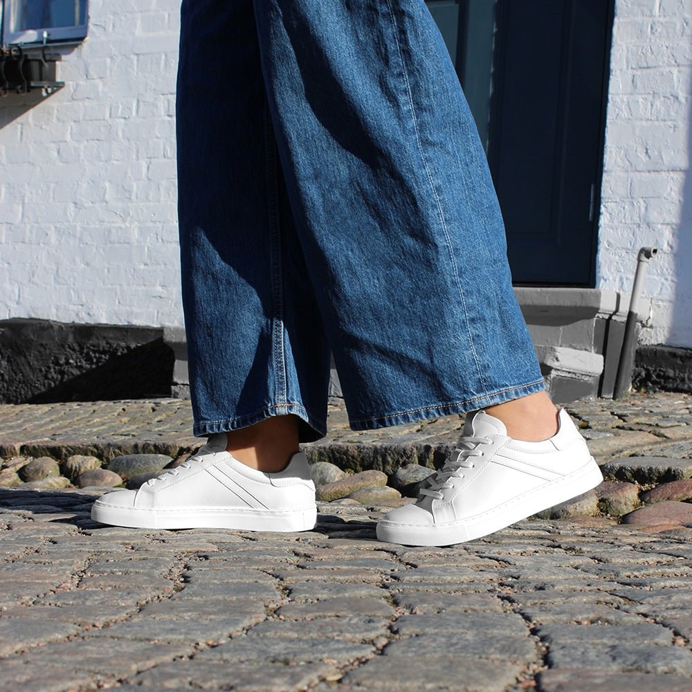 Minfot Comfort Sneakers Dam Skinn Vit