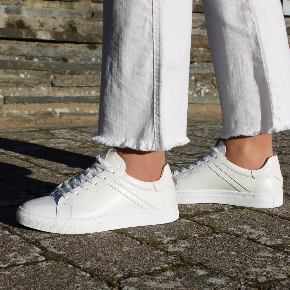 Minfot Comfort Sneakers Dam Skinn Vit