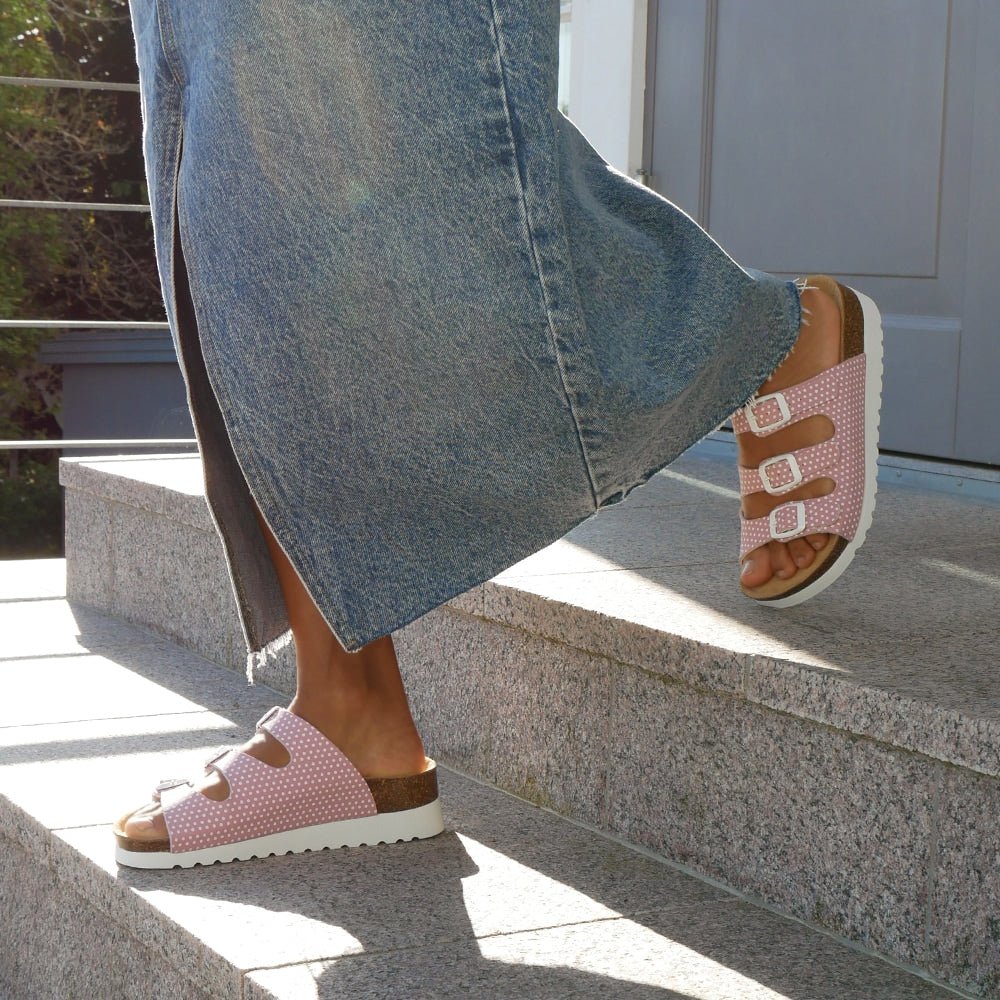 Minfot Dots Sandaler Dam Mjuk Bio Rosa