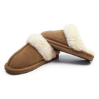 Minfot Fårskinnstofflor Slip-On Duved med sula Chestnut