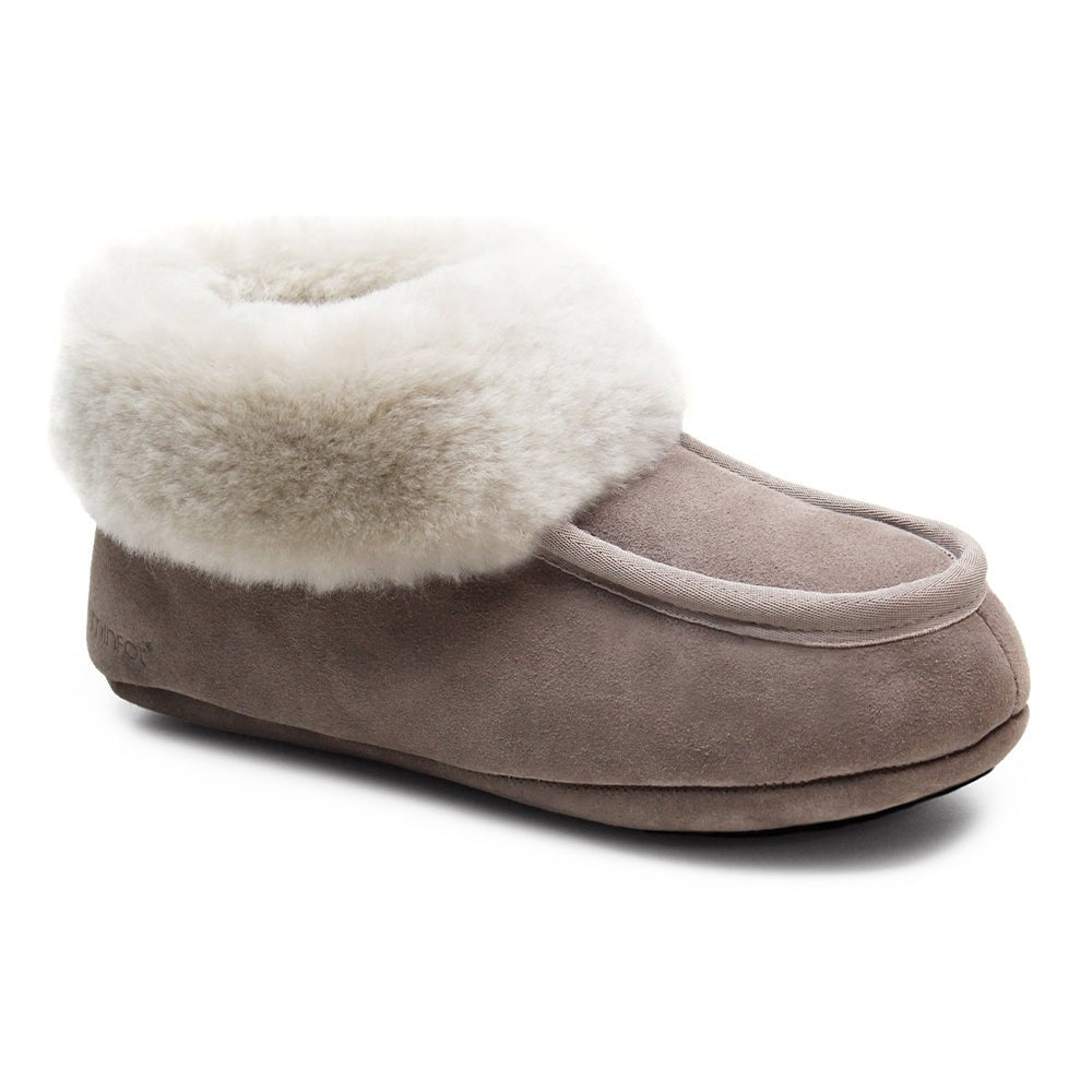 Minfot Fårskinnstofflor Hemse med sula Taupe