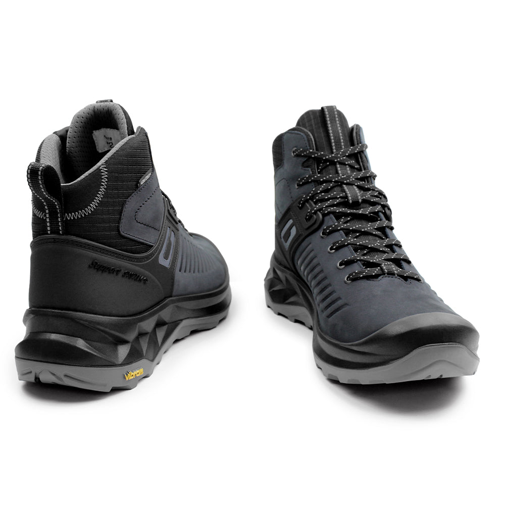 Minfot Granit Mid Kängor Unisex Vattenavvisande TEX Nubuck Svart