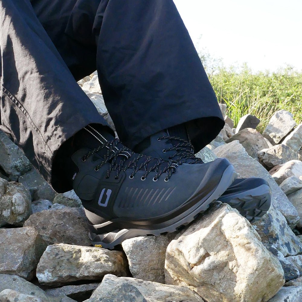 Minfot Granit Mid Kängor Unisex Vattenavvisande TEX Nubuck Svart