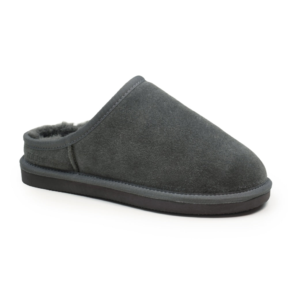 Minfot Fårskinnstofflor Vejle med sula Grå