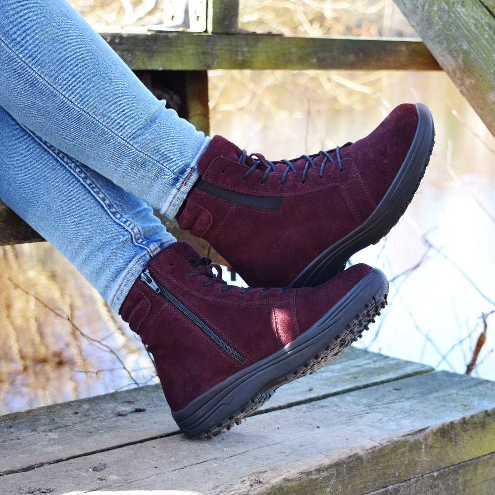 Minfot Kängor Nora Mocka Bordeaux