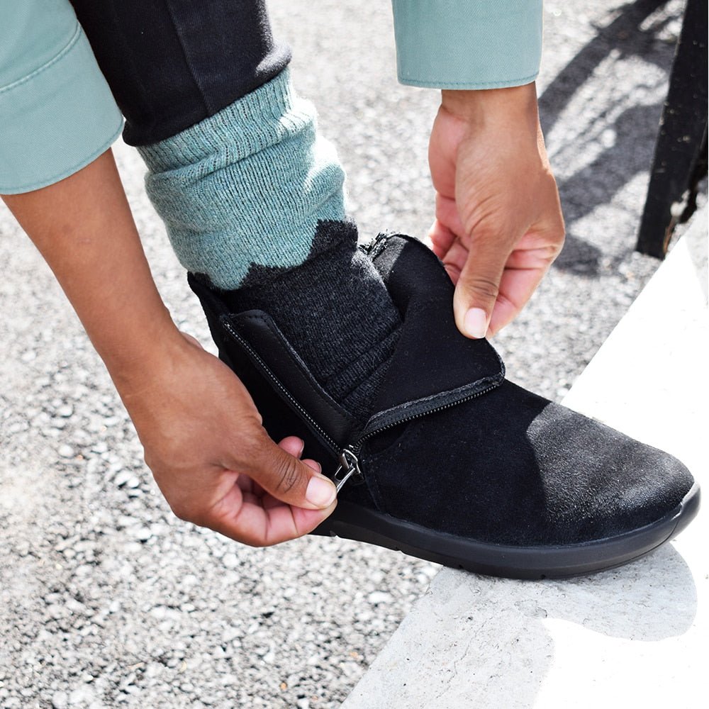 Minfot Lea Boots Stretch Dragkedja Svart