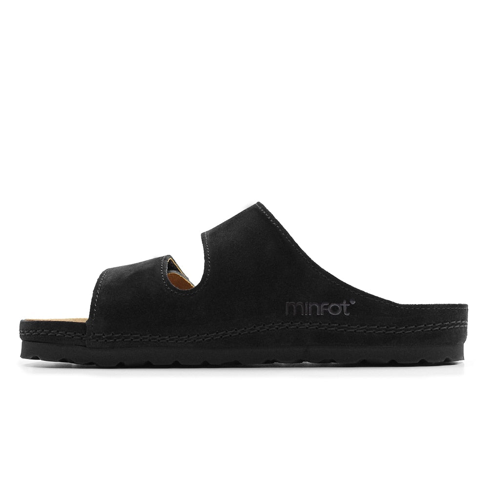 Minfot Luma Sandaler Kardborre Mocka Unisex Svart