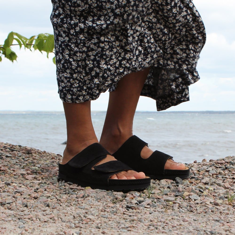 Minfot Luma Sandaler Kardborre Mocka Unisex Svart